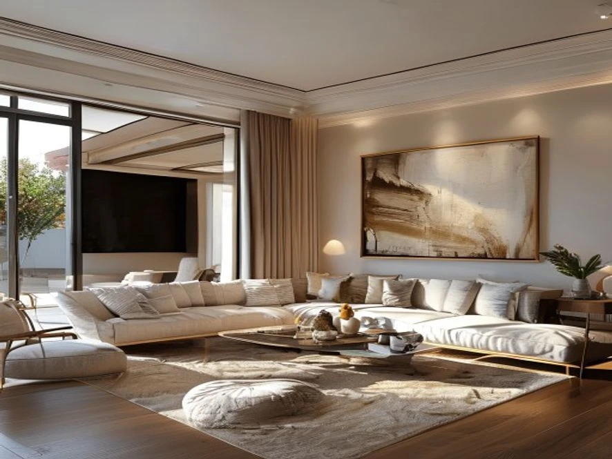 Mẫu thiết kế nội thất phòng khách 40m2 diện tích rộng thoáng đãng