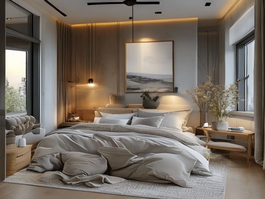 Mẫu thiết kế nội thất phòng ngủ 15m2 phong cách Scandinavian