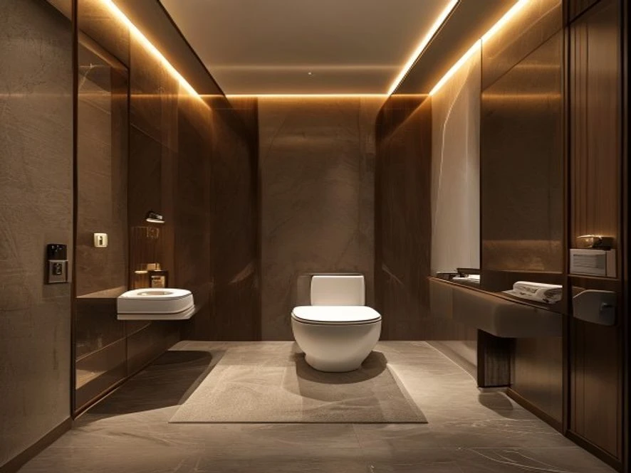 Nhà vệ sinh khép kín trong thiết kế nội thất phòng ngủ 20m2