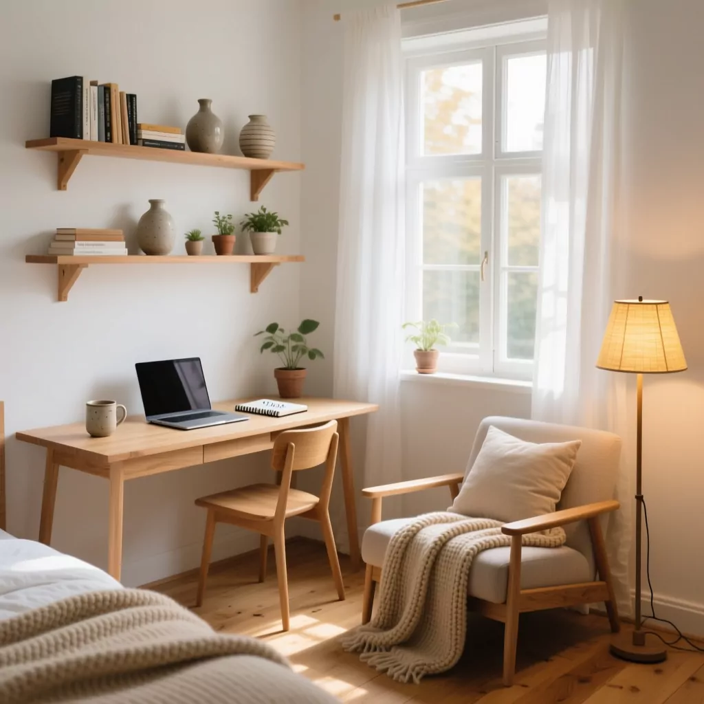 Phòng ngủ Scandinavian nội thất biệt thự sang trọng