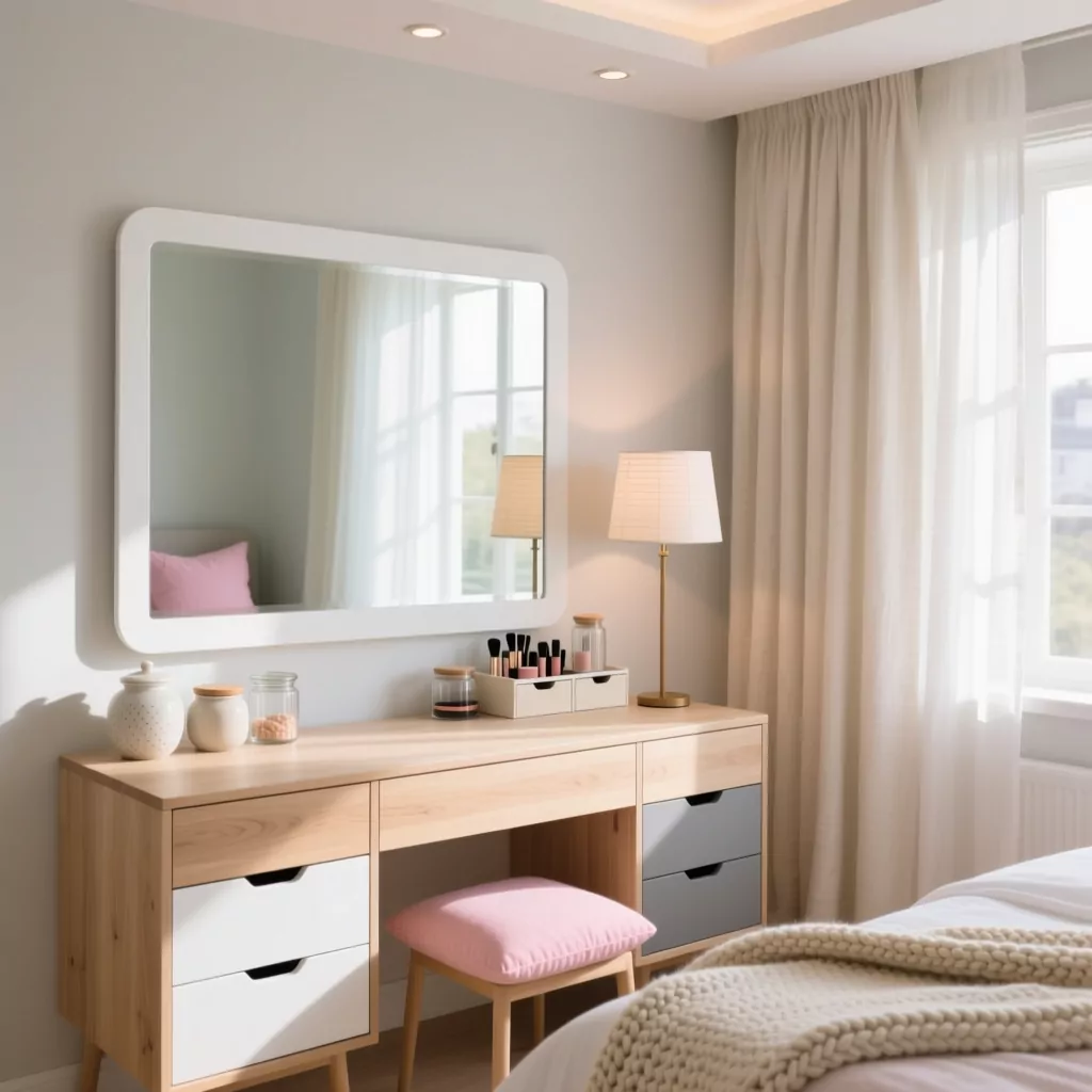 Bàn trang điểm phong cách Scandinavian cho nội thất biệt thự đẹp