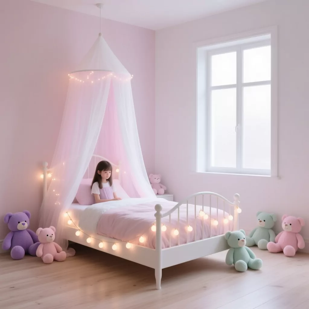 Phòng ngủ bé gái tối giản thuộc dự án nội thất biệt thự