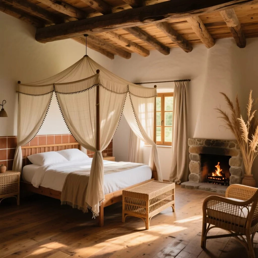 Mẫu nội thất nhà cấp 4 phong cách Rustic ấm cúng