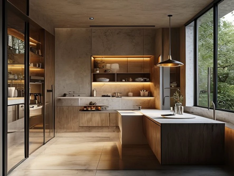 Nội thất phòng bếp 10m2 kết hợp phòng tắm