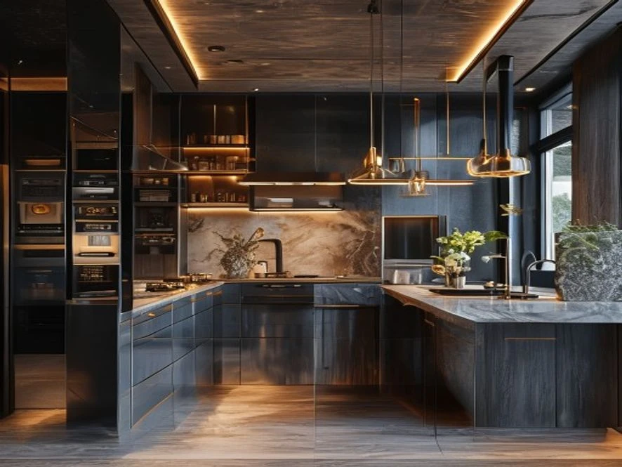 Nội thất phòng bếp 12m2 phong cách hiện đại sang trọng đẳng cấp