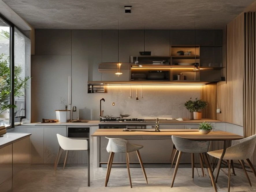 Nội thất phòng bếp 12m2 trong căn hộ studio tối ưu thông minh