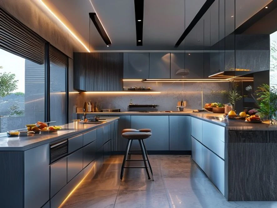 Nội thất phòng bếp 15m2 phong cách hiện đại với công nghệ thông minh
