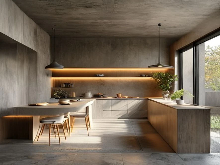 Nội thất phòng bếp 15m2 phong cách tối giản