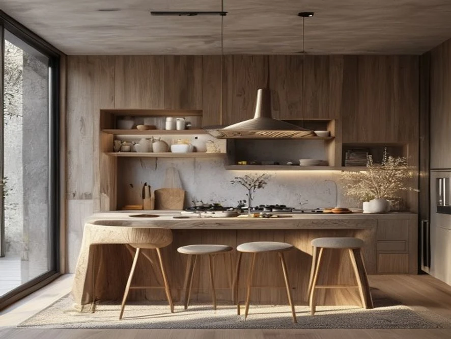 Nội thất phòng bếp 20m2 phong cách Bắc Âu