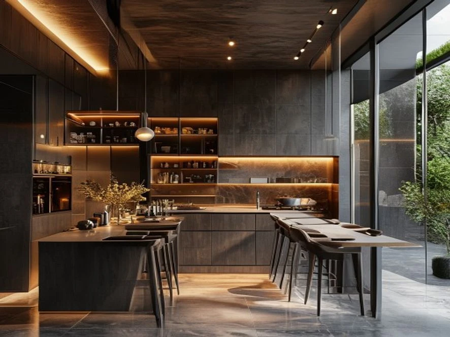 Nội thất phòng bếp 20m2 phong cách Fusion