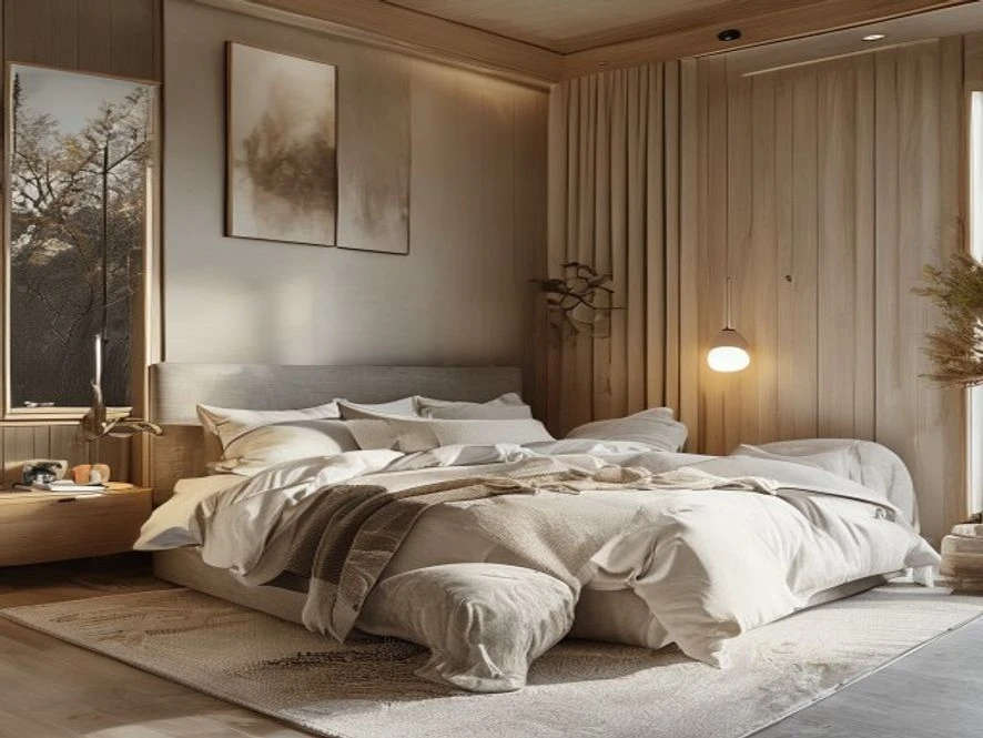 nội thất phòng ngủ 20m2 phong cách scandinavian Bắc Âu