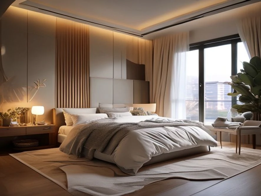 Phối màu sắc cho mẫu nội thất phòng ngủ 16m2 đẹp