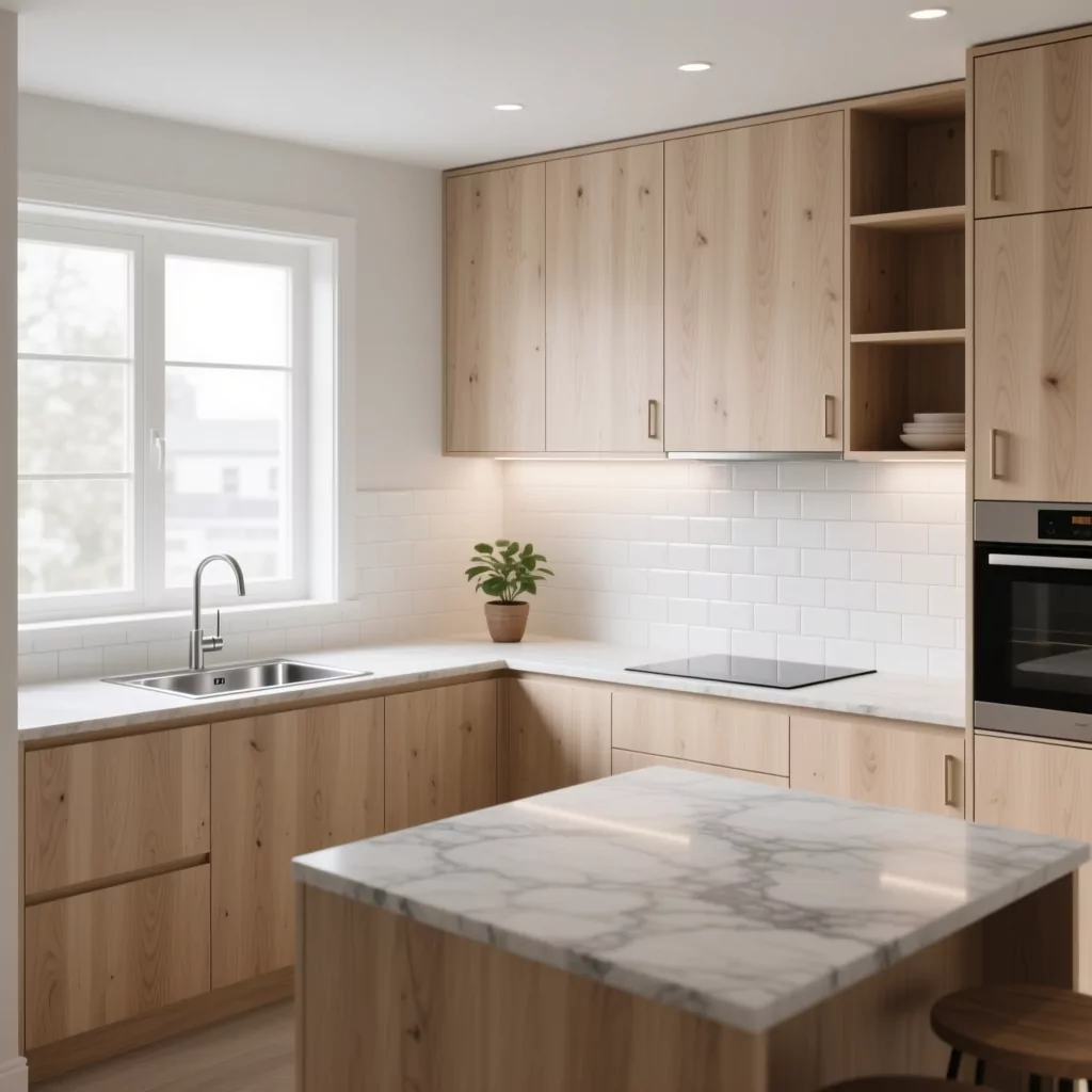 Phòng bếp đẹp đơn giản phong cách Scandinavian chuẩn mực