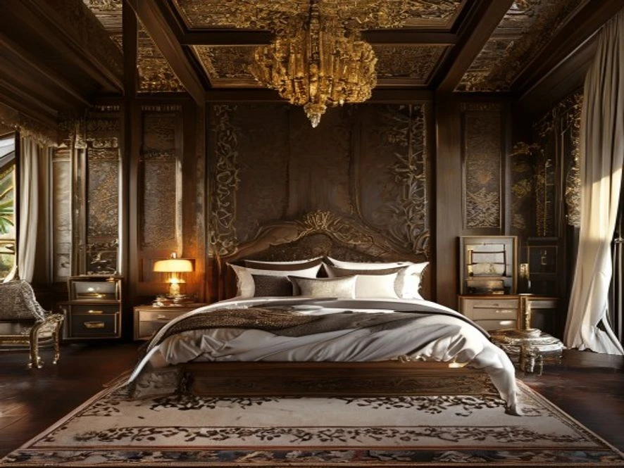 Phong cách Đông Dương hoài cổ và sang trọng cho phòng ngủ 30m2