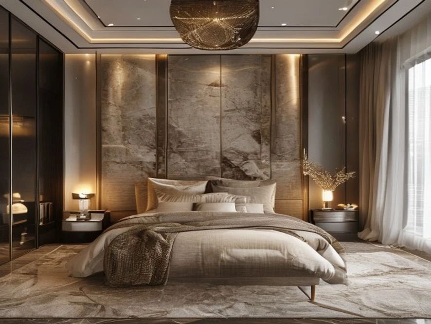 Phong cách hiện đại sang trọng trong thiết kế nội thất phòng ngủ 25m2