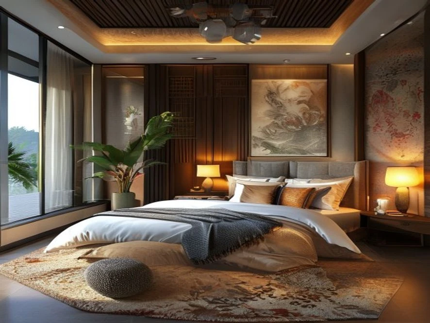Phong cách Indochine phòng ngủ 20m2 đẹp