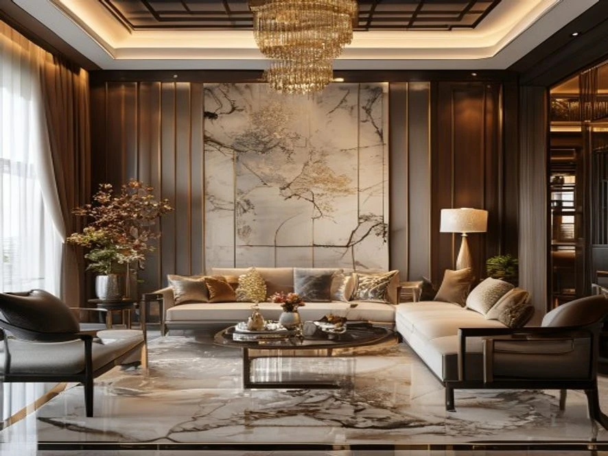 phong cách indochine thiết kế nội thất phòng khách 20m2