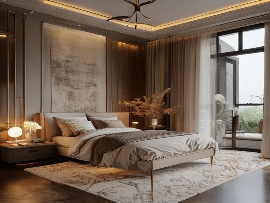 Phong cách Luxury nhẹ nhàng cho nội thất phòng ngủ 16m2