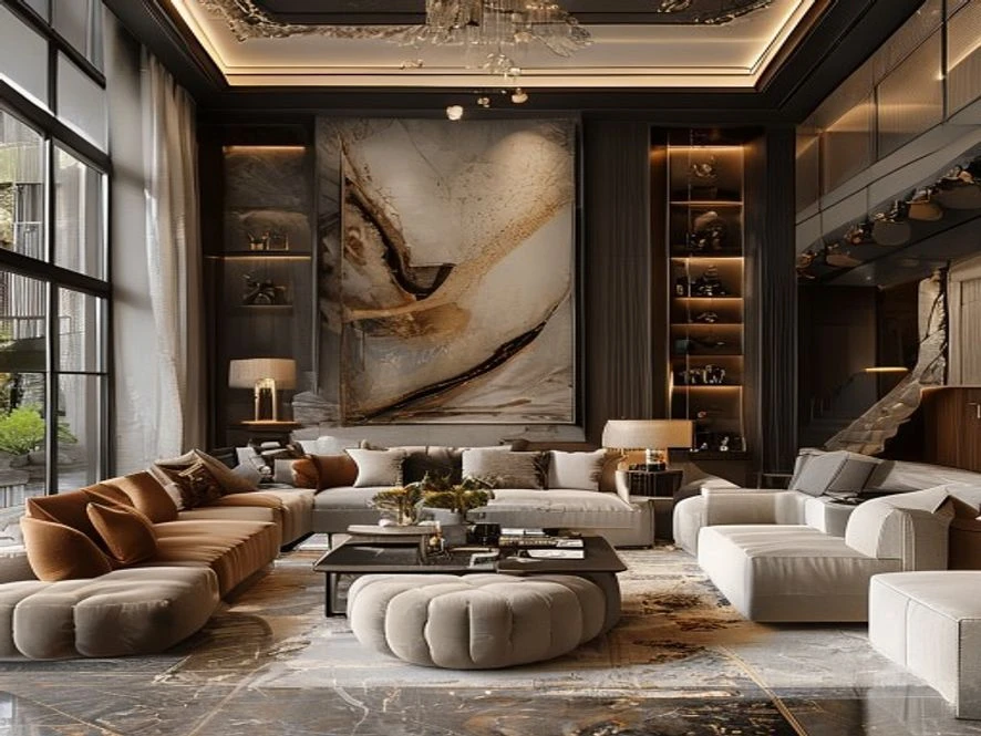 Phong cách Luxury trong thiết kế nội thất phòng khách 25m2