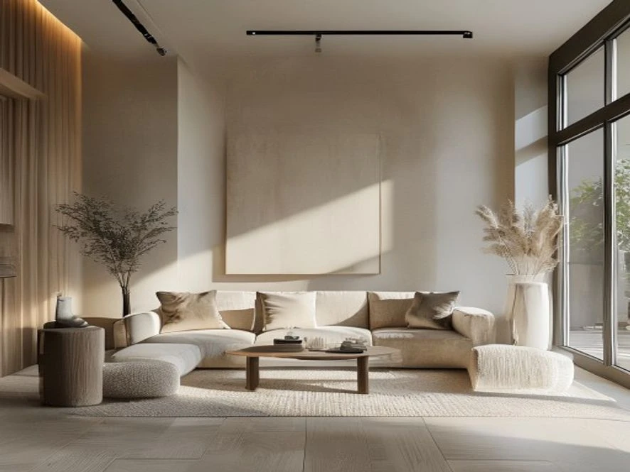 phong cách minimalist thiết kế nội thất phòng khách 20m2
