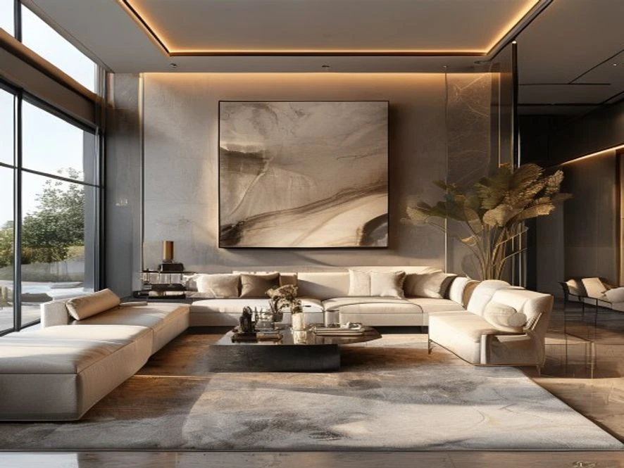 phong cách modern luxury hiện đại cho mẫu nội thất phòng khách 20m2 đẹp