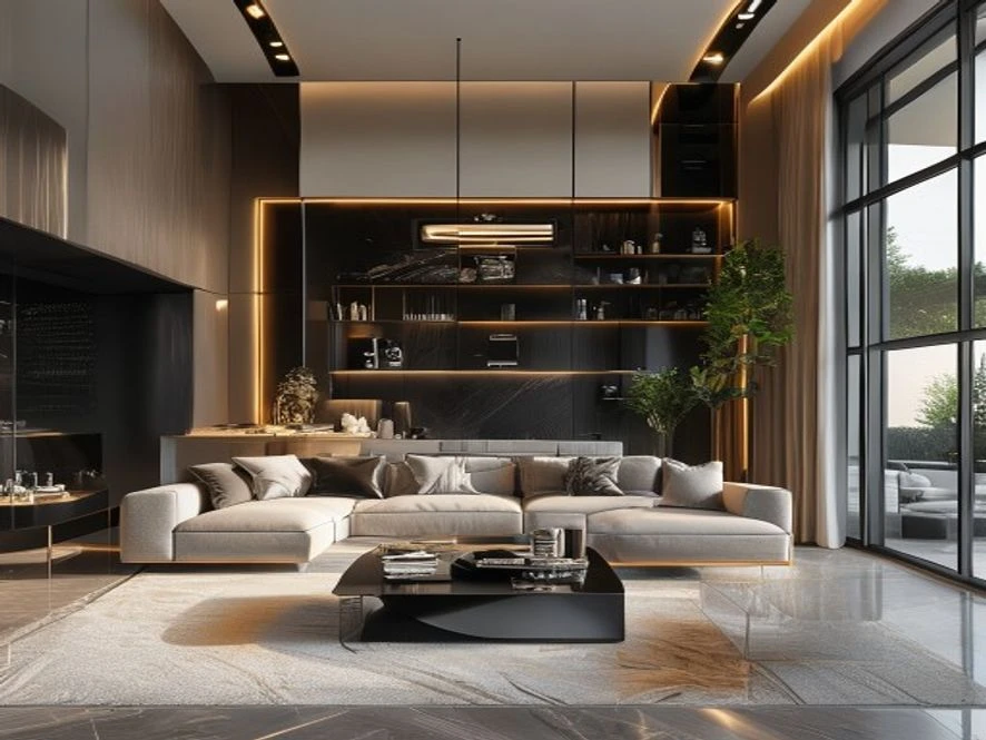 Phong cách Modern Luxury mẫu nội thất phòng khách 30m2 đẹp