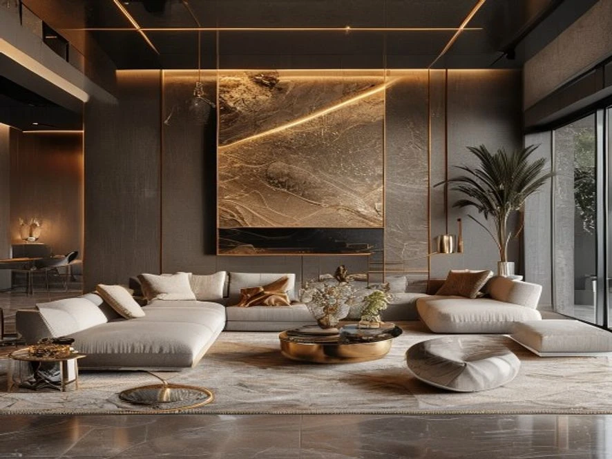 Phong cách Modern Luxury sang trọng cho thiết kế nội thất phòng khách 30m2