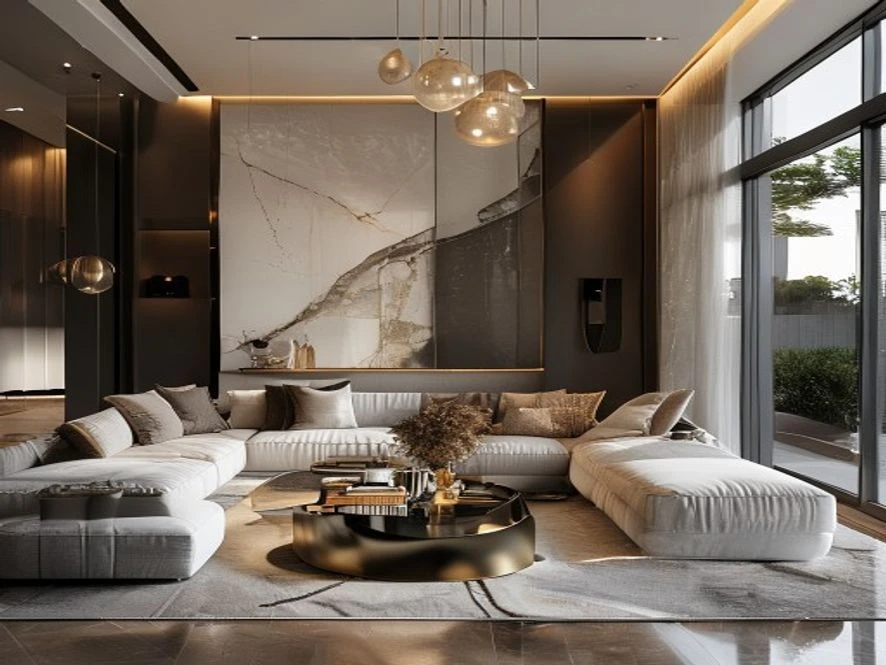 phong cách sang trọng hiện đại thiết kế nội thất phòng khách 20m2