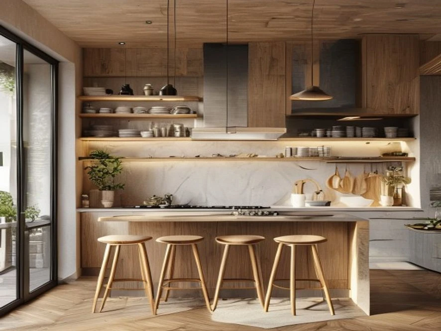 Phong cách Scandinavian thiết kế nội thất phòng bếp 12m2