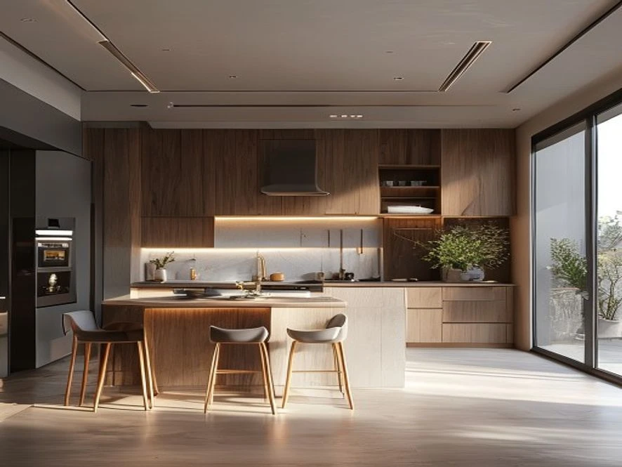 Phong cách thiết kế bếp 12m2 tối giản
