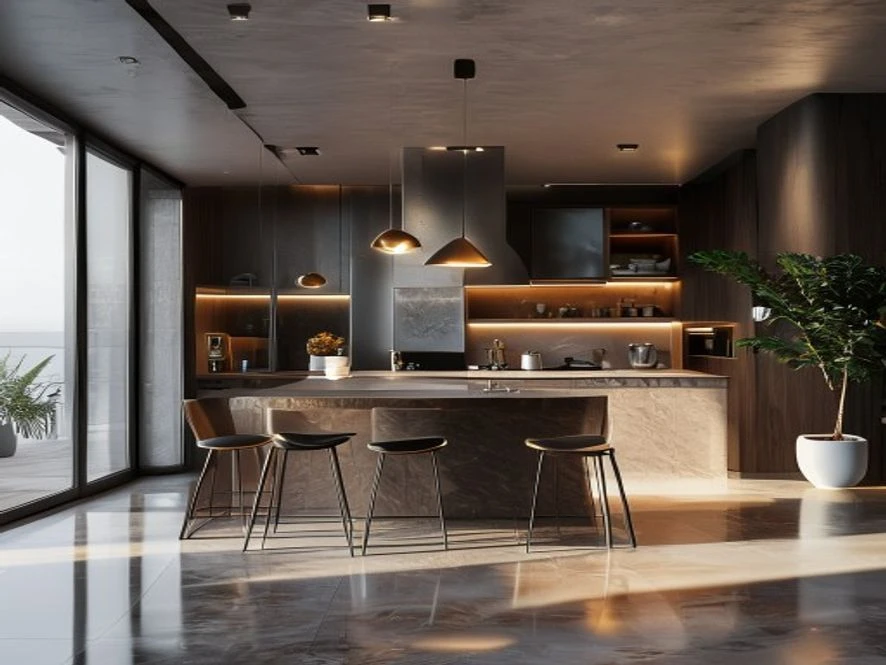 Phong cách thiết kế nội thất phòng bếp 25m2 hiện đại