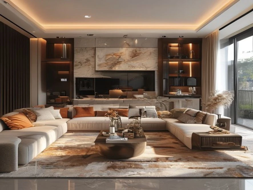 phòng khách 20m2 tối ưu công năng sử dụng với nội thất đa năng