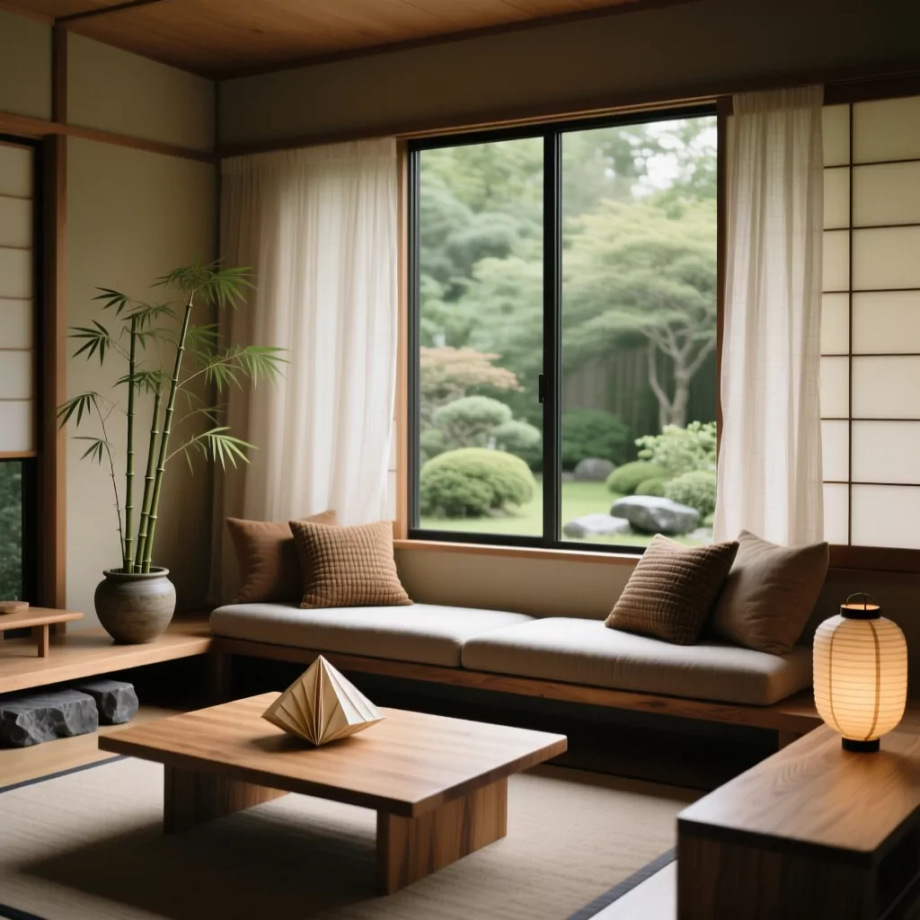 Thiết kế phòng khách biệt thự Japandi ấm cúng và tinh tế