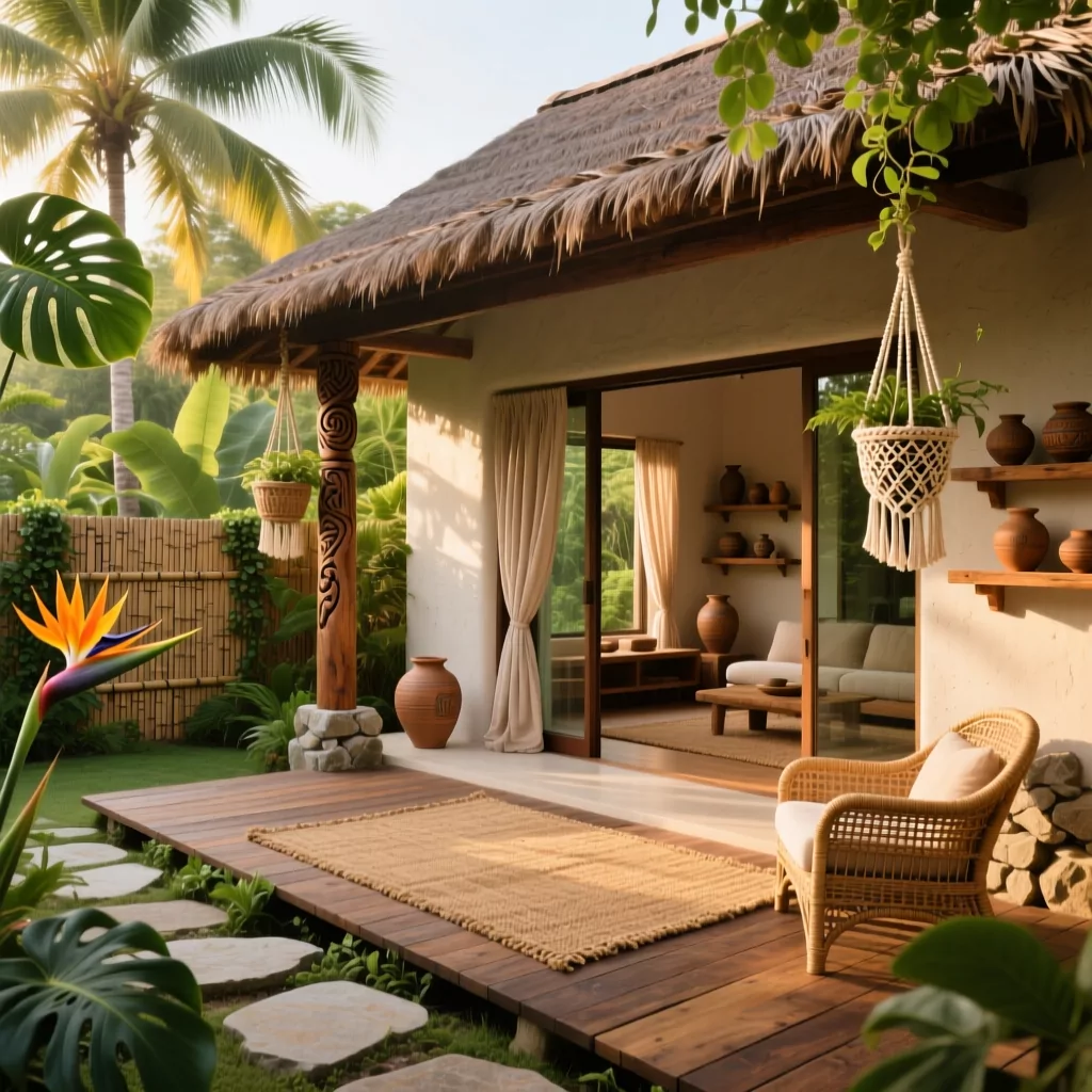 Thiết kế phòng khách nhà cấp 4 phong cách Rustic