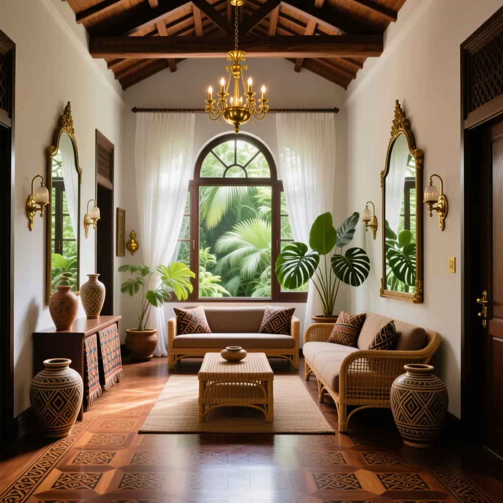 Hoàn thiện nội thất phòng khách nhà ống Indochine