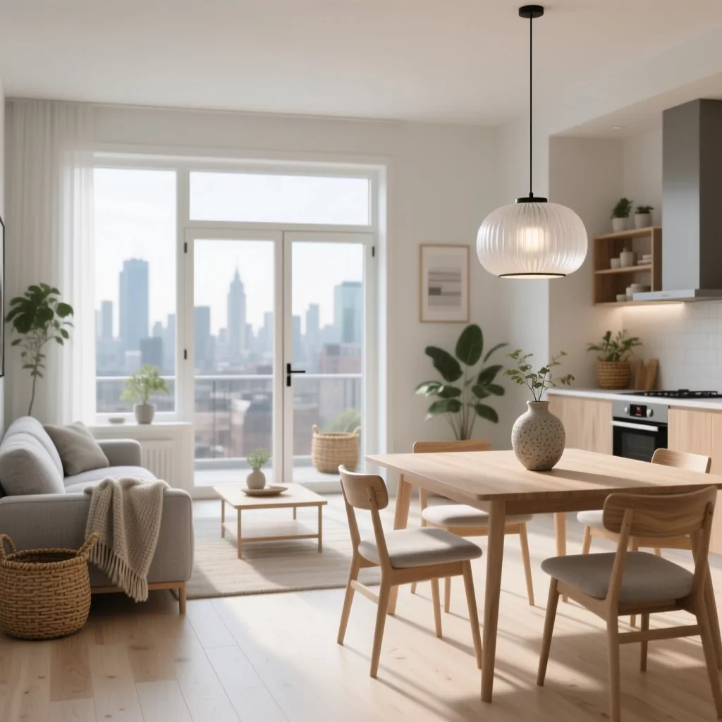 Mẫu phòng khách chung cư nhỏ đẹp phong cách Scandinavian tinh tế
