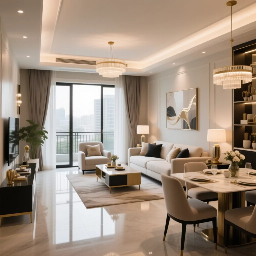 Mẫu phòng khách chung cư nhỏ đẹp rộng rãi
