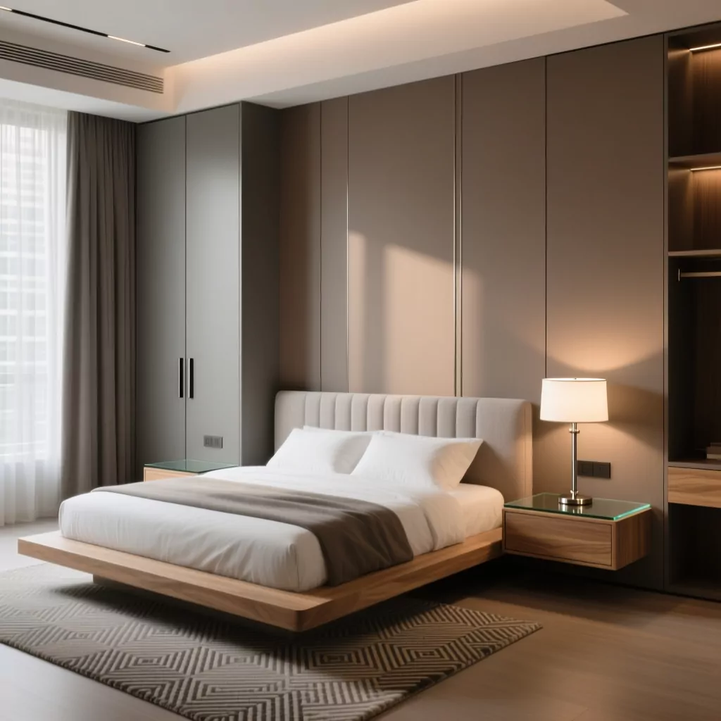 Không gian liên thông phòng khách nhỏ đẹp và phòng ngủ