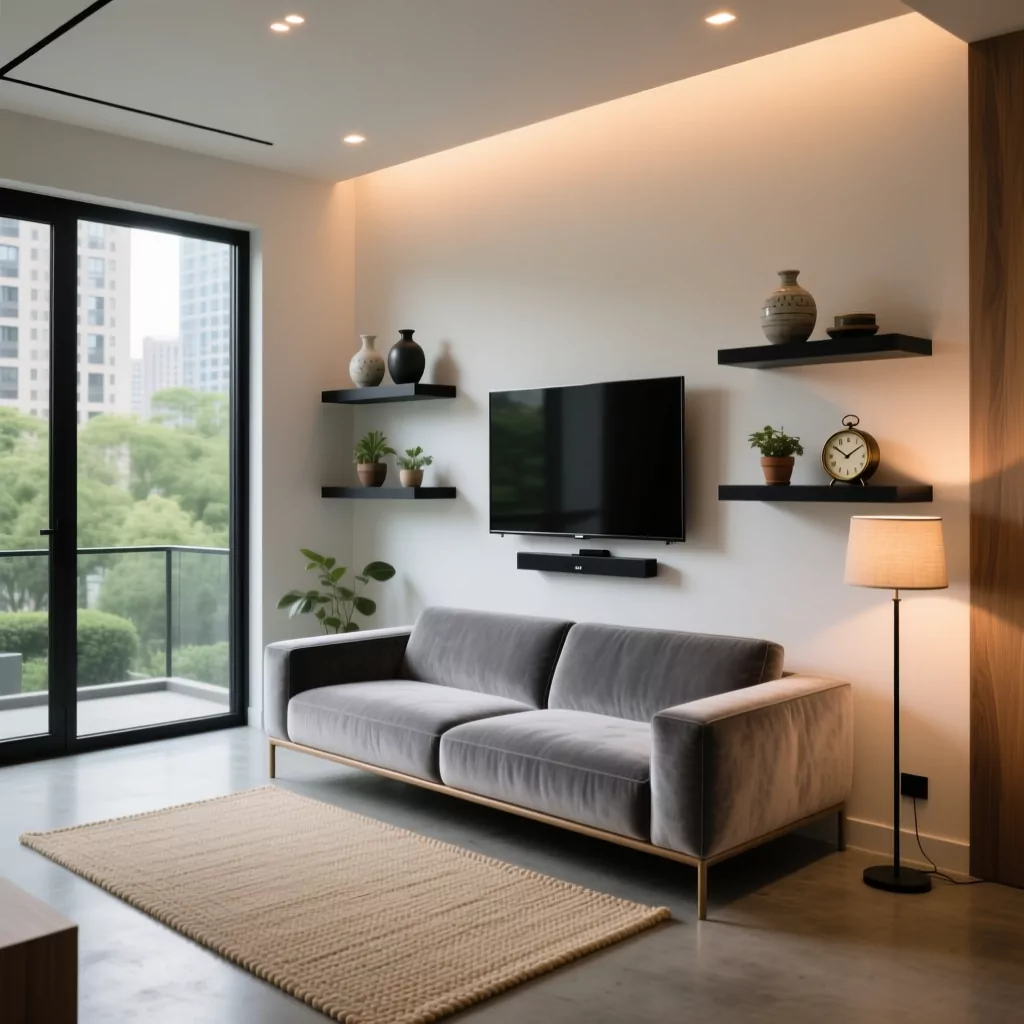 Thiết kế phòng khách sang trọng hiện đại nhỏ gọn