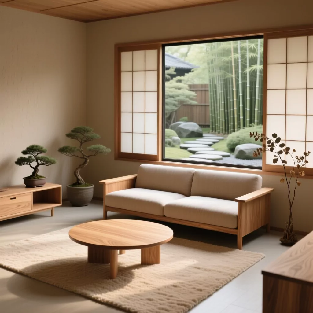 Phòng khách tân cổ điển phong cách Japandi