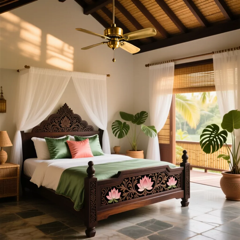 Thiết kế nội thất phòng ngủ kết hợp phòng làm việc tại nhà Indochine