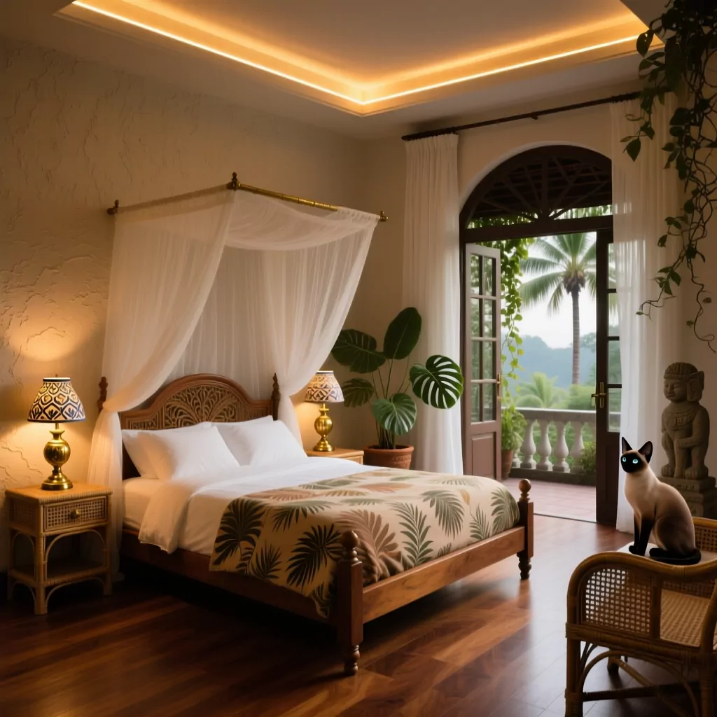 Nội thất phòng làm việc tại nhà phong cách Indochine
