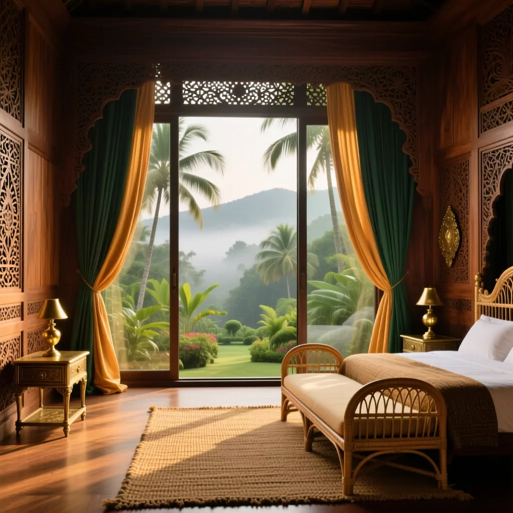 Góc học tập trong phòng ngủ cho bé gái phong cách Indochine