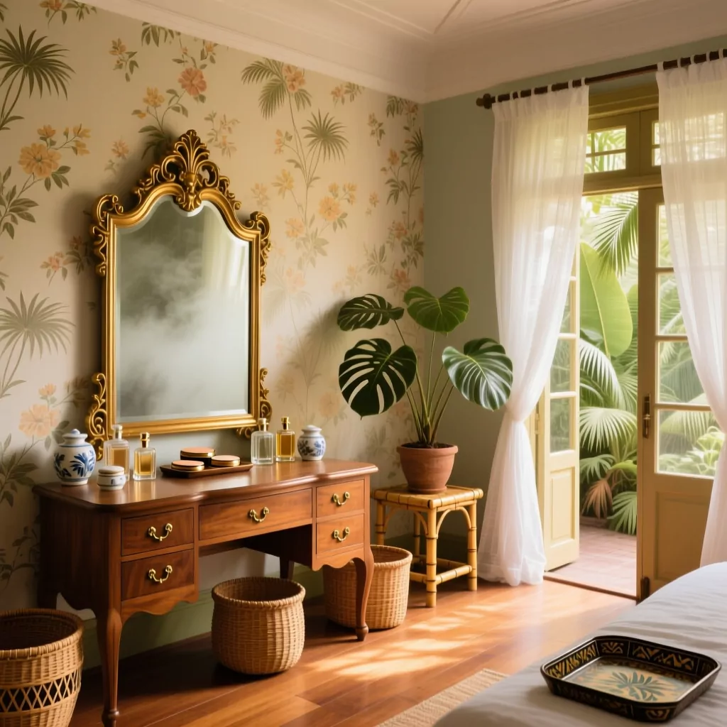 Phòng ngủ bé gái đẹp với phong cách Indochine sang trọng