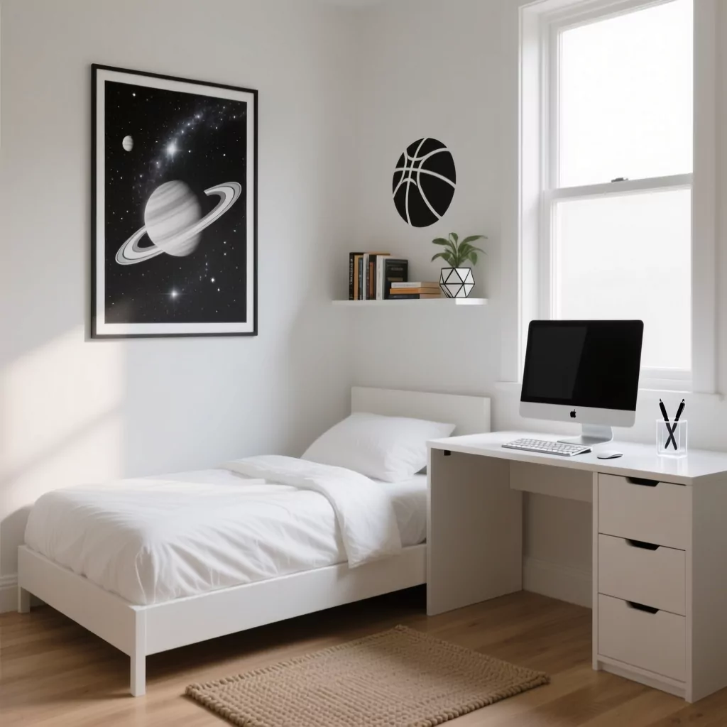 Phòng ngủ bé trai đẹp thiết kế tối giản hiện đại
