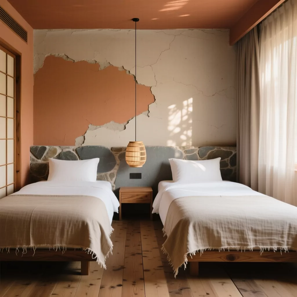 Phòng ngủ bé trai phong cách Wabi Sabi tĩnh lặng