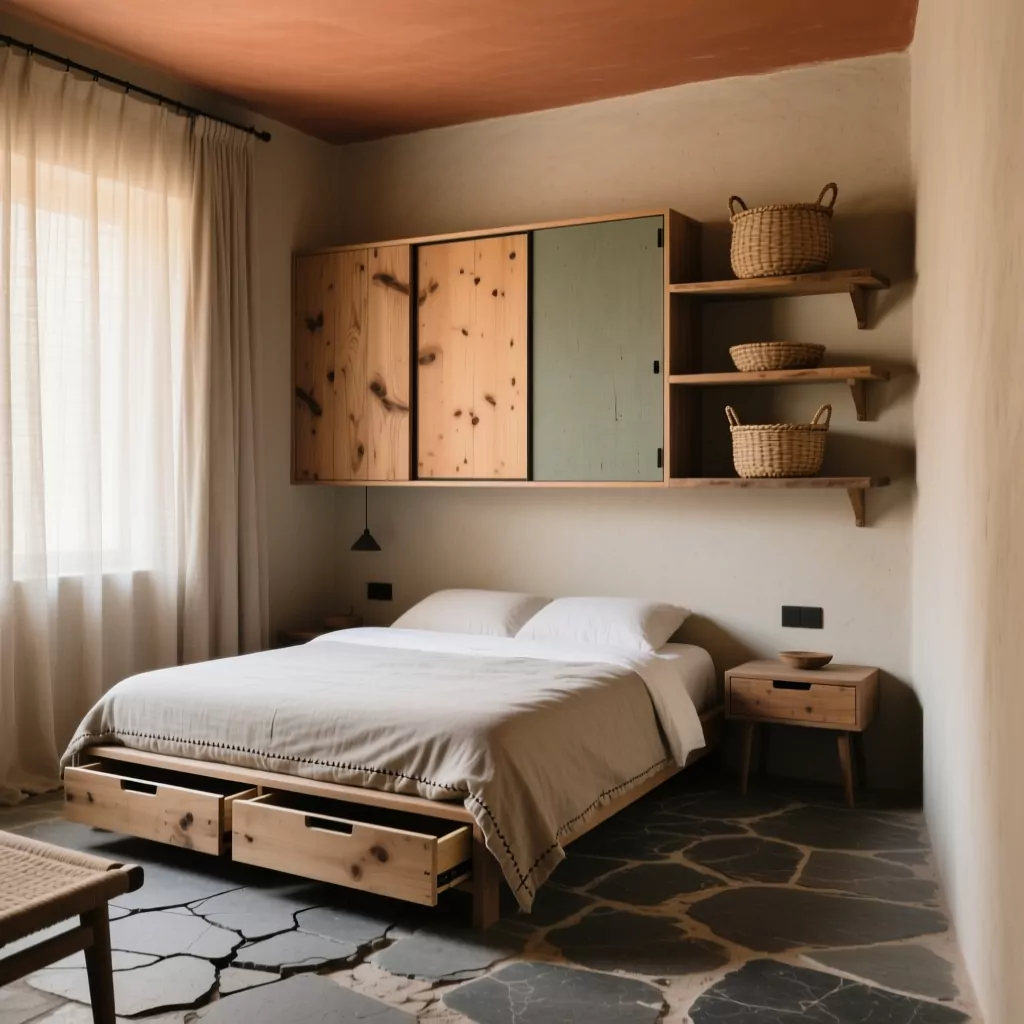 Thiết kế phòng ngủ chung cư phong cách Wabi Sabi