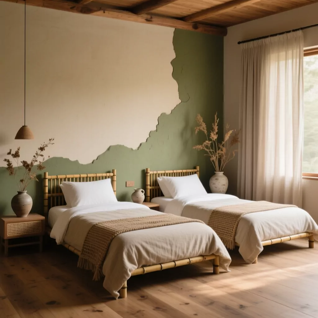 Thiết kế phòng ngủ đẹp cho nữ phong cách Wabi Sabi tinh tế