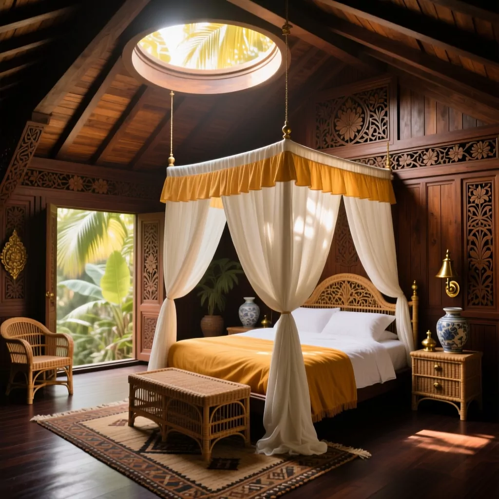 Thiết kế phòng ngủ đẹp cho nữ với điểm nhấn Indochine