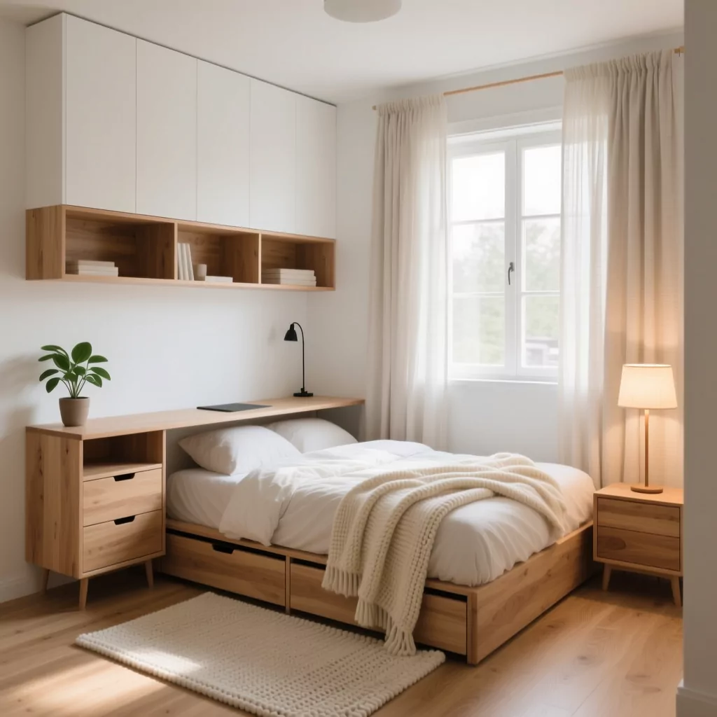 Mẫu phòng ngủ đẹp cho nữ đơn giản phong cách Scandinavian
